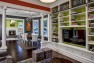 crisp white trim helps tie the various spaces together
