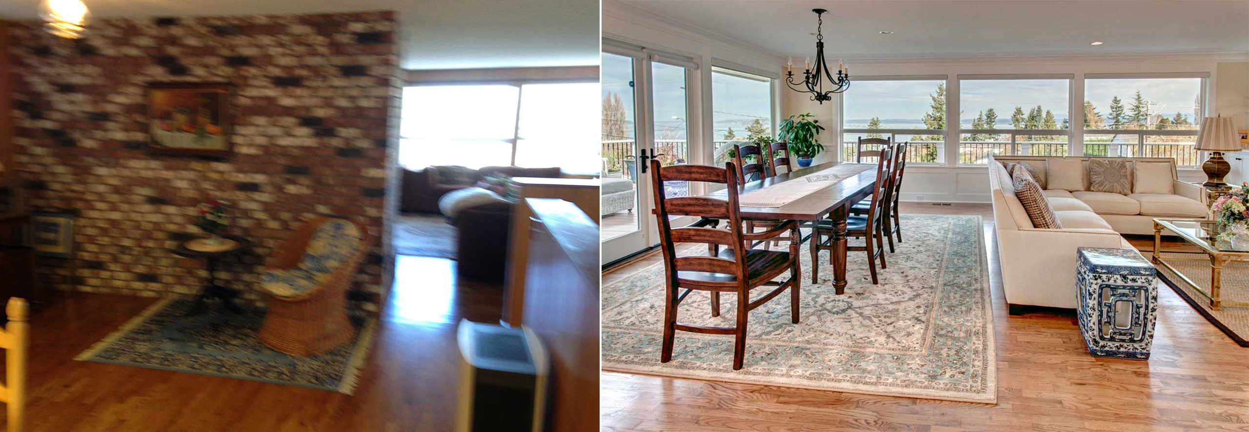 Remodel of a 1960s Home – Sound Landing: Before & After: Dining Room – Board & Vellum