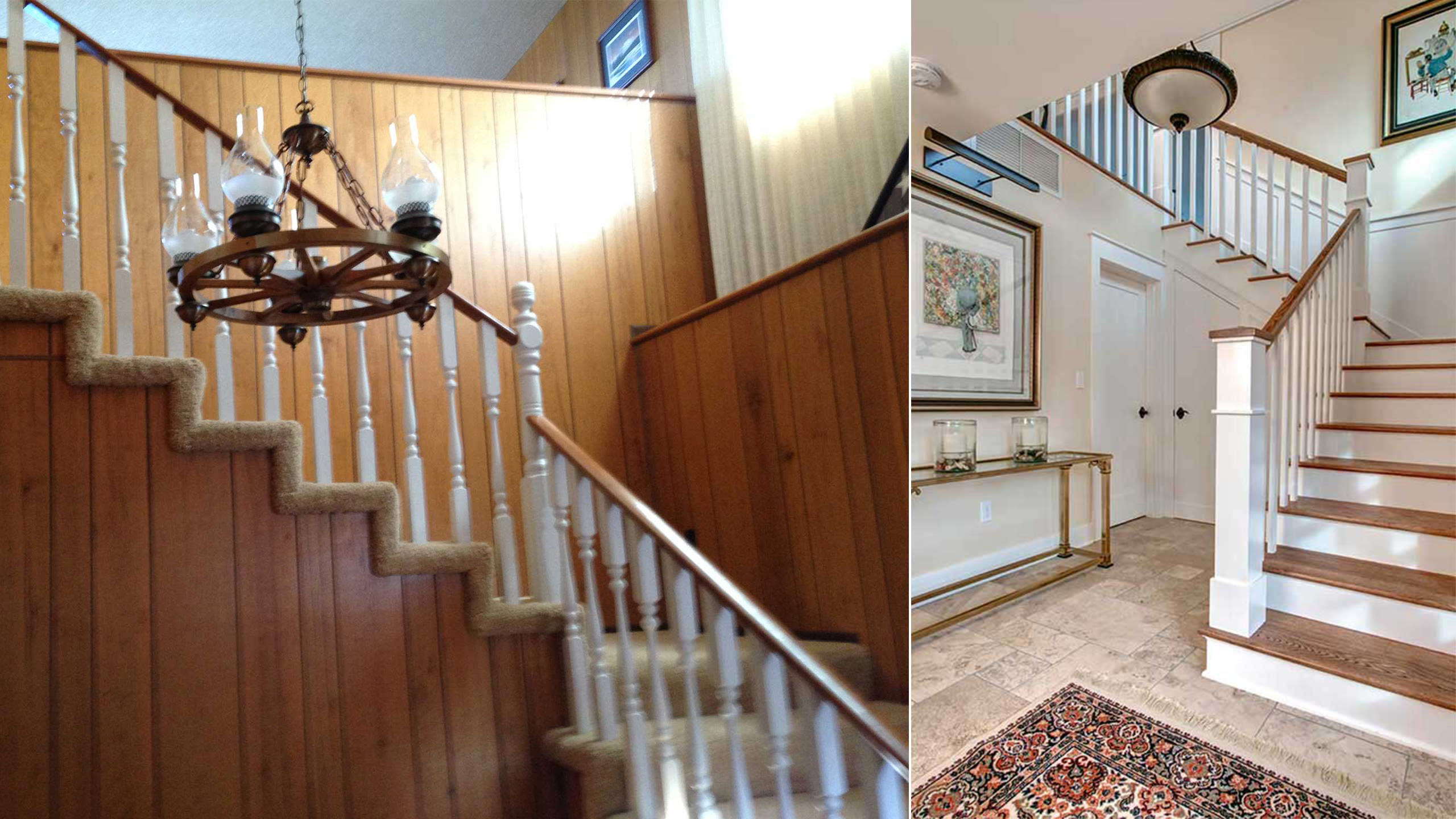Remodel of a 1960s Home – Sound Landing: Before & After: Entry – Board & Vellum
