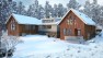 Modern Farmhouse – Rendered View: Exterior in Snow – Sharing a Vacation Home