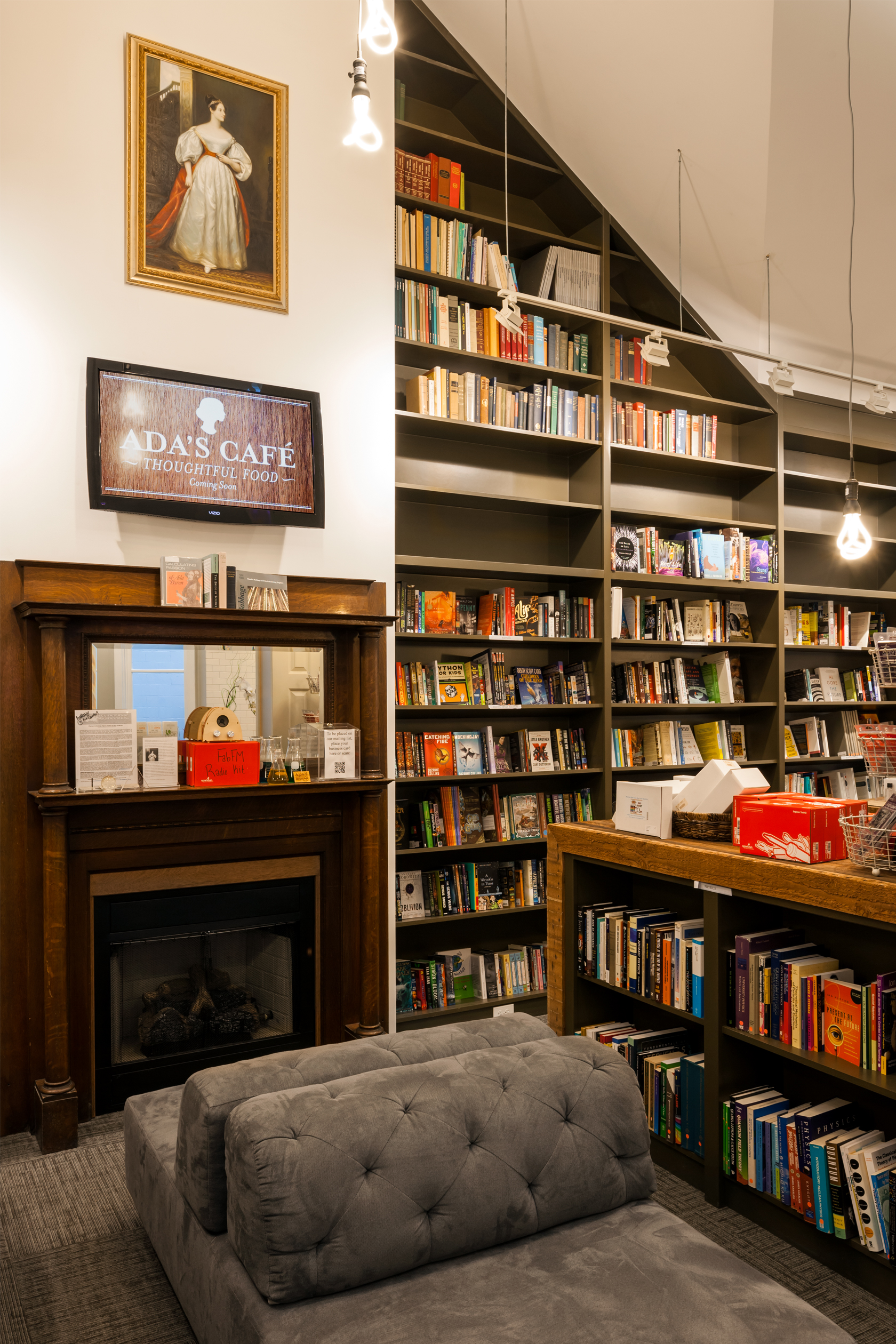 Bookstore nook. – Ada’s Technical Books & Café – Retail Design – Board & Vellum