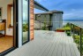 Ballard Locks Residence: Green Home Remodel – Sweeping water view from the open deck.