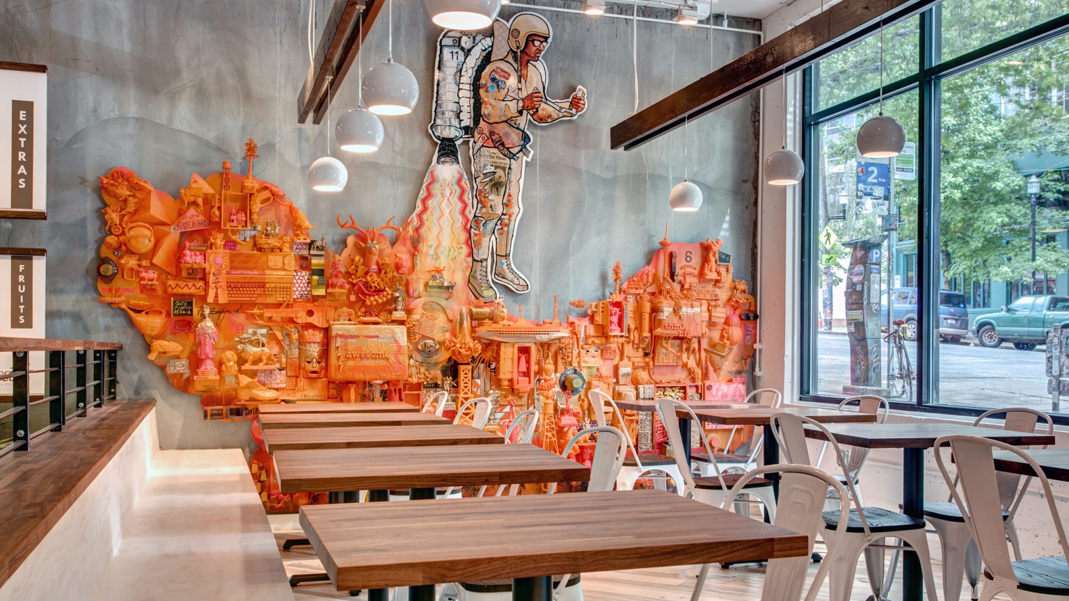 Oasis Tea Zone Capitol Hill Retail Café Design Board & Vellum