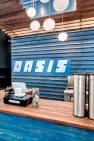 Oasis Tea Zone Capitol Hill – Cut plywood sign. – Retail Café Design