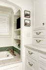 Built-in storage in the master bath. – Gut and Remodel of a 1960s-era Home – Sound Landing – Board & Vellum