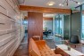 Capital Pacific – Commercial Office Design – Raised wood wall panel detail.