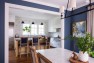 Kitchen Remodel with Classic Charm – Madrona Kitchen – Board & Vellum – Blue walls in the dining room.