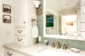 Built-in cabinets on top of the bathroom counter. – Gut and Remodel of a 1960s-era Home – Sound Landing – Board & Vellum