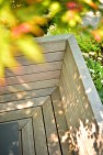 Wood banquette at corner. – Urban Yard at The Seattle Box – Board & Vellum