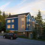 Seattle architecture firm Board & Vellum offers services in multifamily design, such as this new apartment and mixed-use building.
