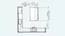 A floor plan showing the dimensions you need to fit a kitchen island.