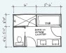 Typical floor plans for bathrooms.