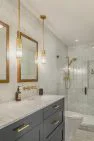 Master bathroom in the Condo at the Market – Modern Condo – Board & Vellum