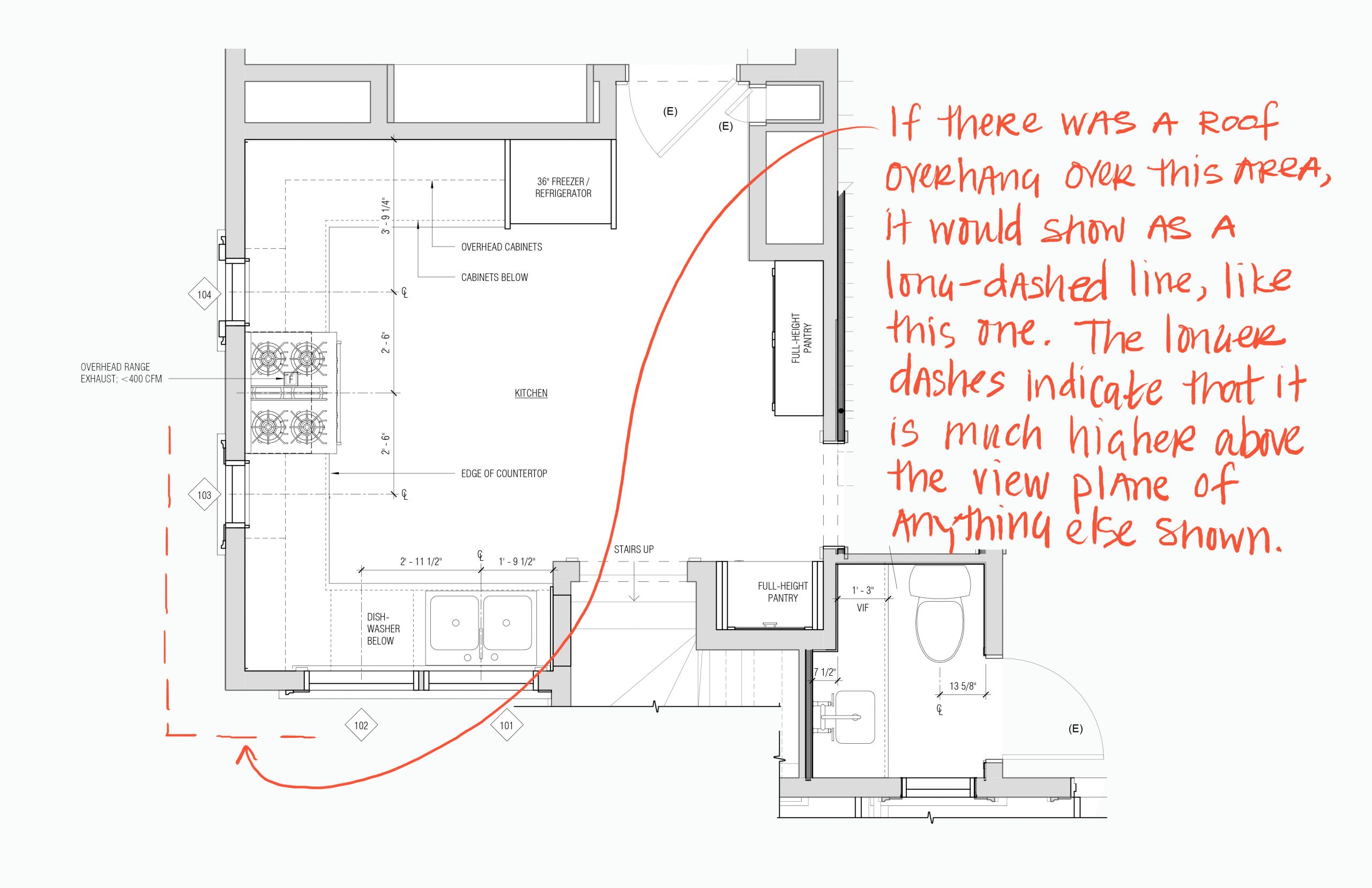 Long-dashed Lines – Types of lines or linetypes in architectural drawings.