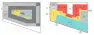 Diagrammatic floor plan layouts for a feasibility study for the development of an apartment building.